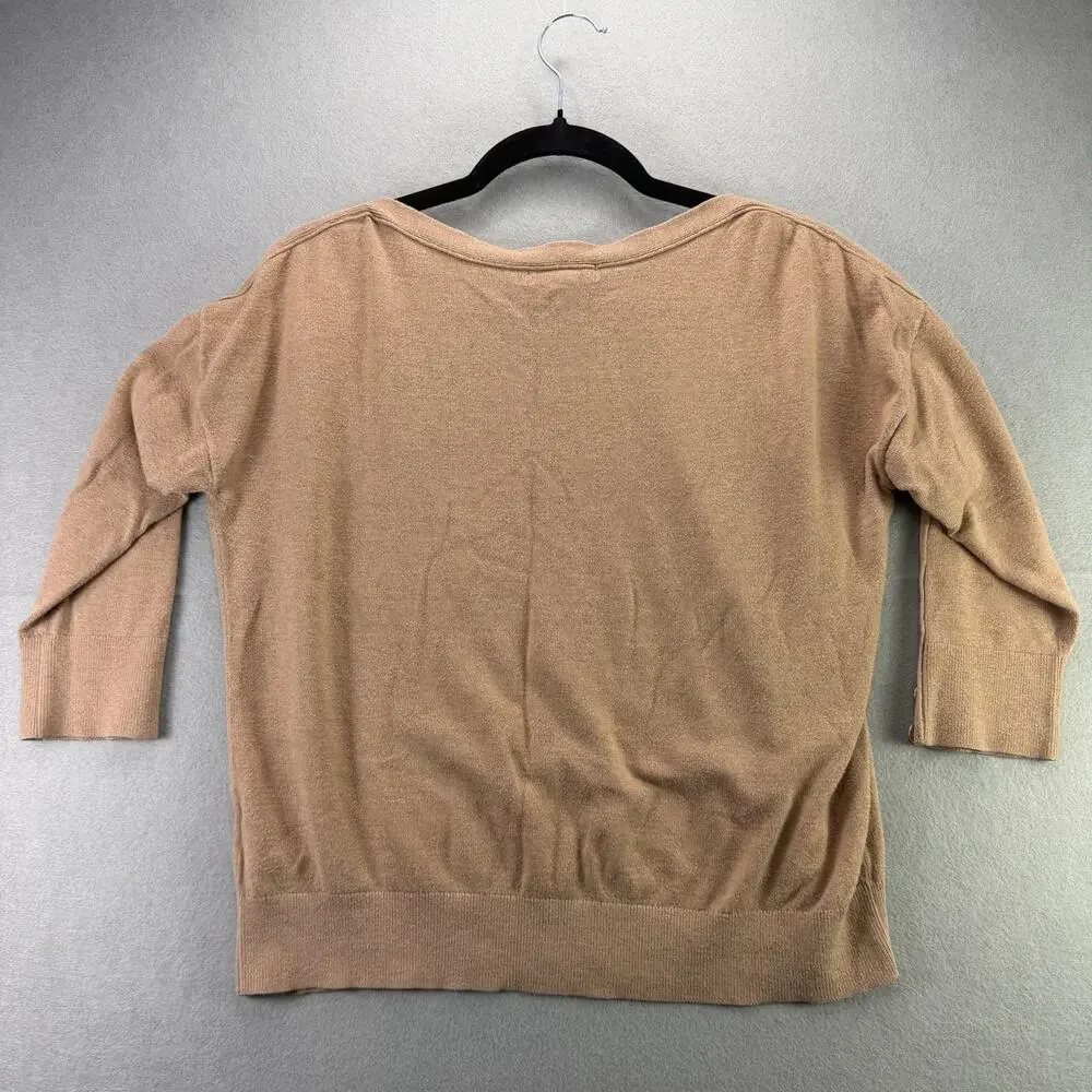 Banana Republic Women’s Tan Long Sleeve Top Petite S Button Cuffs